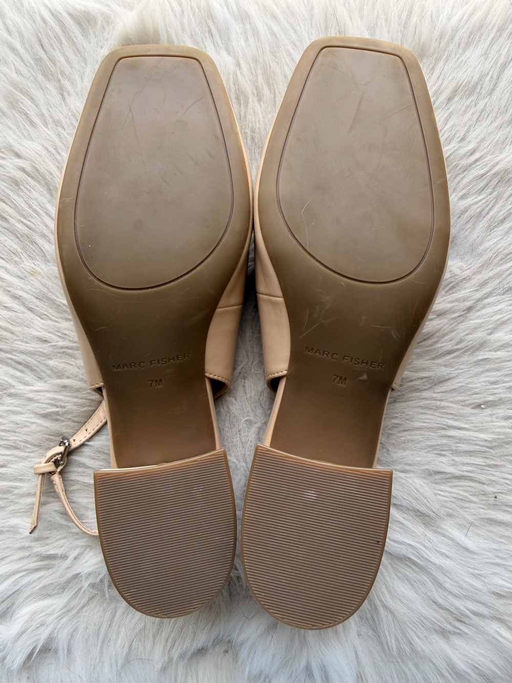 Marc Fisher Graci Beige Slingback Loafer Pumps With Silver Chain Accent View 4